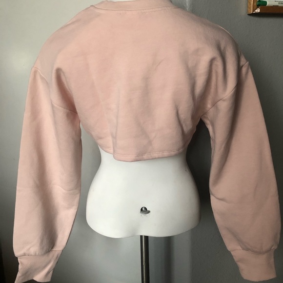 NWT Zara Cropped Sweatshirt Arm Warmer Top - Picture 7 of 7